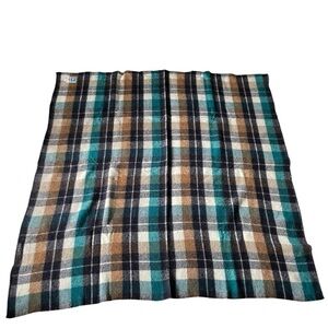 AYERS Vintage Plaid Wool Throw Blanket